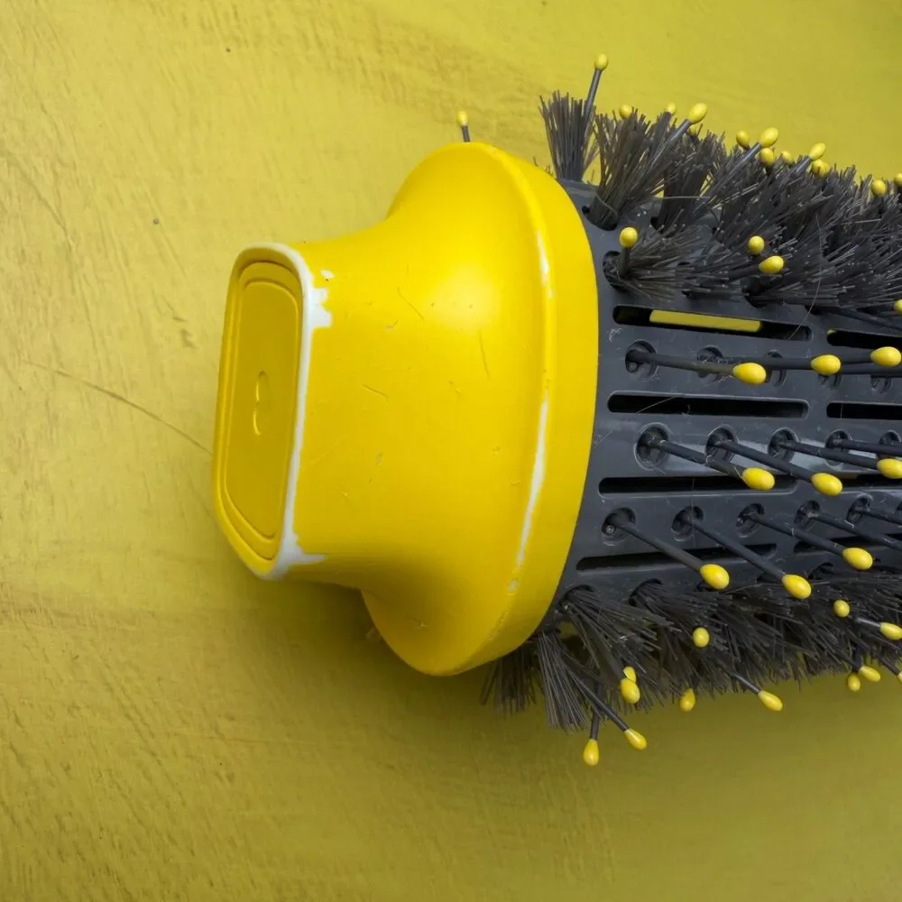 drybar the double shot oval blow dryer brush yellow hot air styling tool